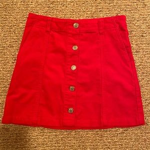 FOREVER 21 RED CORDUROY SKIRT